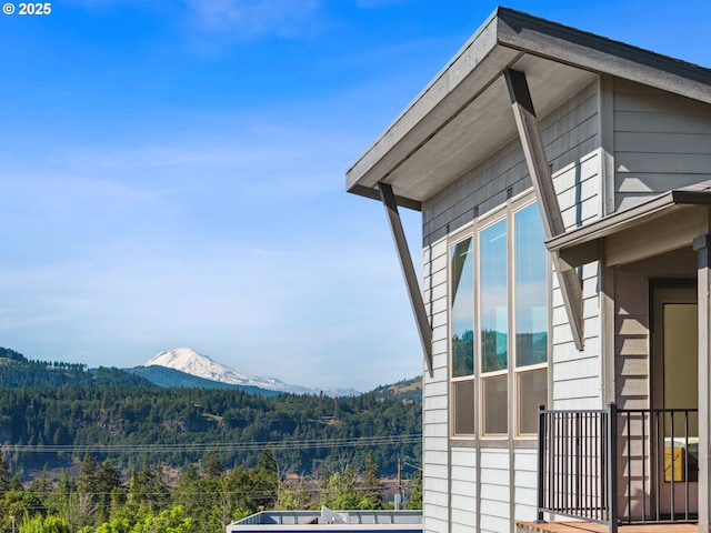 201 Selkirk Ln, Hood River, OR 97031 - view of property exterior with a mountain view and a wooded view
