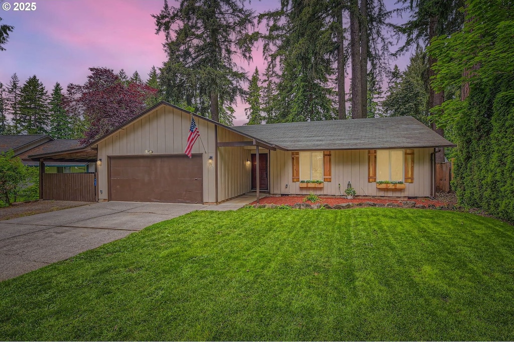 9316 NE Ferngrove St, Vancouver, WA 98664 - ranch-style home with an attached garage, concrete driveway, and roof with shingles