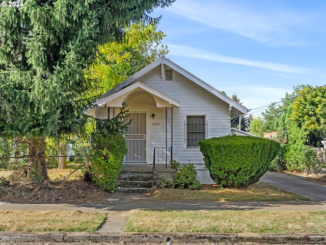 view of bungalow-style home