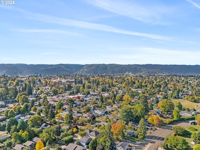 drone / aerial view with a mountain view