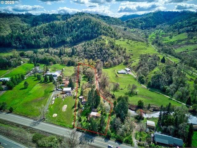 939 Buckhorn Rd, Roseburg, OR 97470 - birds eye view of property with a view of trees and a mountain view