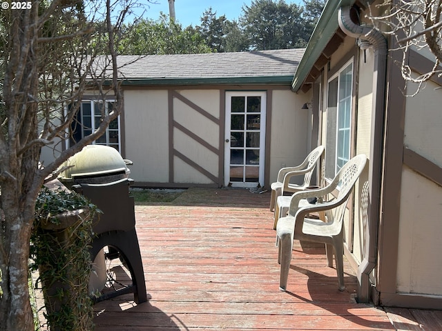 deck featuring area for grilling