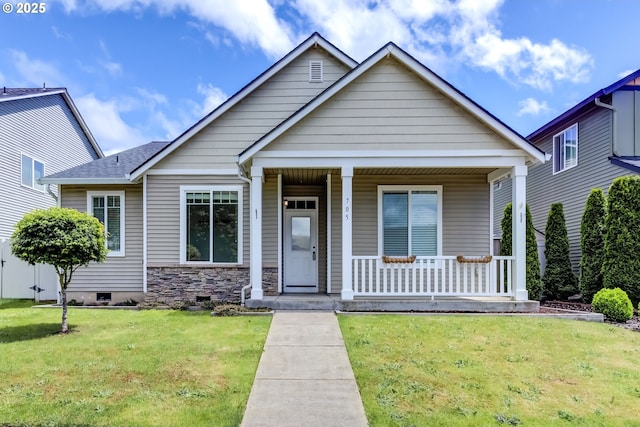 705 NW 25th Ave, Battle Ground, WA 98604 - view of front of property featuring covered porch, a front yard, and roof with shingles