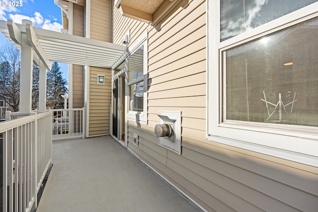 balcony with a pergola