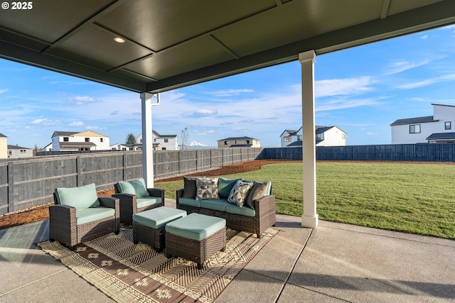 view of patio / terrace featuring outdoor lounge area