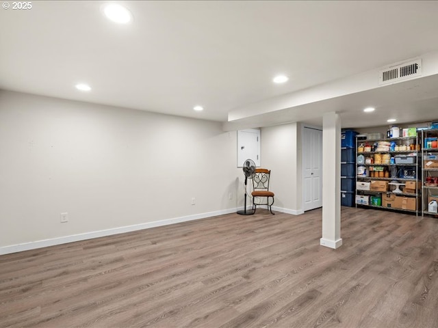 13283 NW Main St, Banks, OR 97106 - finished basement featuring wood finished floors, recessed lighting, and baseboards