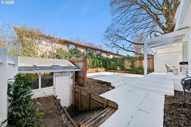 view of patio with a fenced backyard