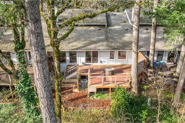 back of house featuring a shingled roof