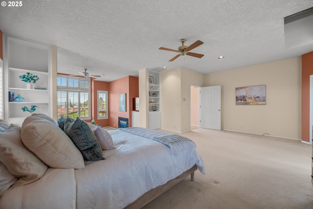 1421 SE 79th Ct, Vancouver, WA 98664 - bedroom with carpet floors, a textured ceiling, recessed lighting, and ceiling fan