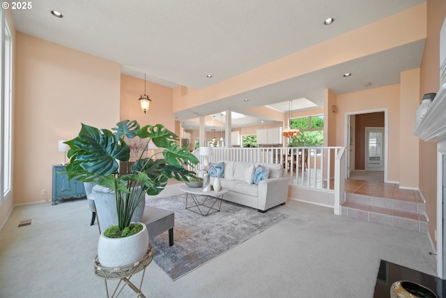 1421 SE 79th Ct, Vancouver, WA 98664 - living room with carpet floors, recessed lighting, and a fireplace