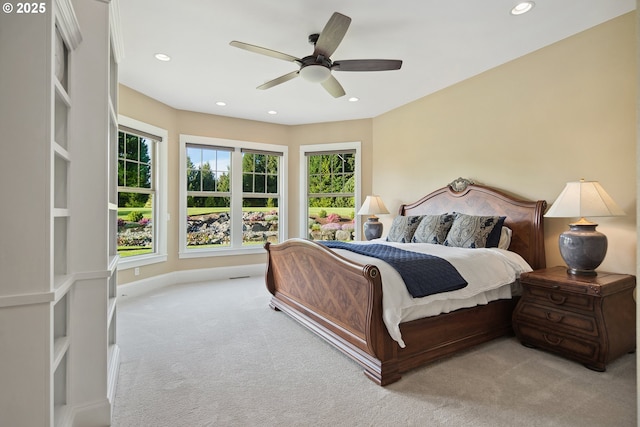 10000 NE 114th Cir, Vancouver, WA 98662 - bedroom featuring carpet, multiple windows, recessed lighting, and ceiling fan