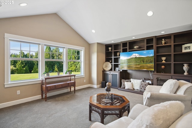 10000 NE 114th Cir, Vancouver, WA 98662 - living area with lofted ceiling, baseboards, recessed lighting, and carpet floors
