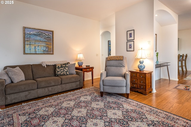 living room featuring light hardwood / wood-style flooring