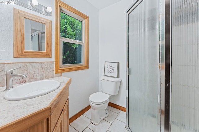 123 Scenic View Dr, Longview, WA 98632 - full bath featuring vanity, tile patterned floors, and a shower stall