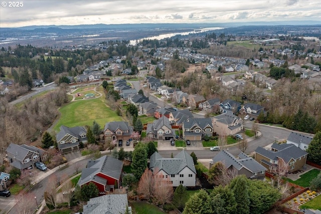 drone / aerial view featuring a residential view