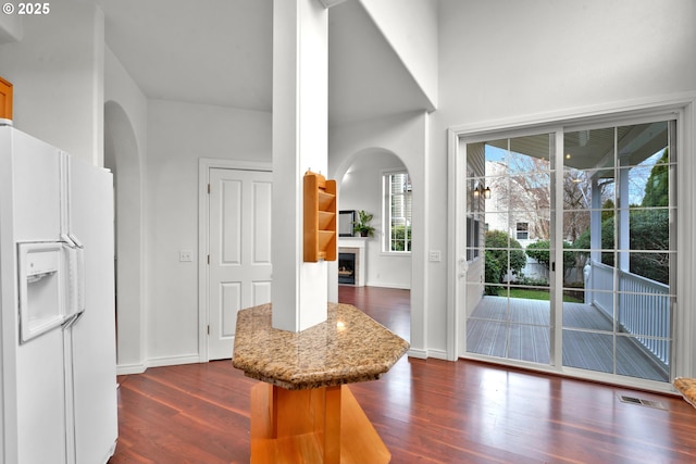 interior space featuring dark wood-type flooring