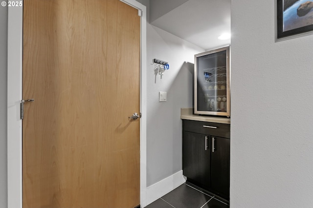 bathroom with tile patterned flooring