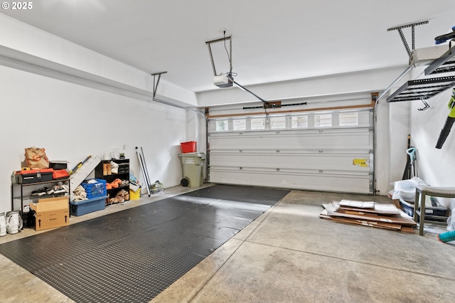 garage featuring a garage door opener