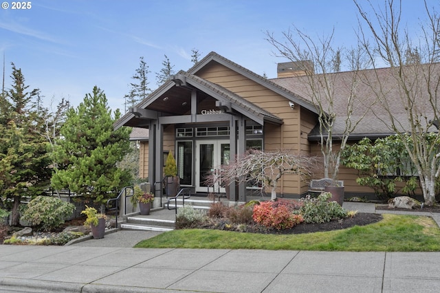 view of front of property with french doors