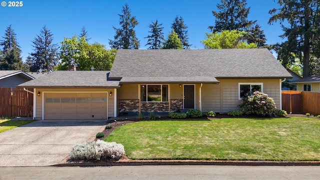 view of front of home with an attached garage, a porch, driveway, and roof with shingles