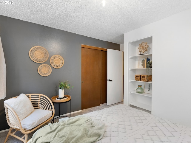 bedroom with a textured ceiling