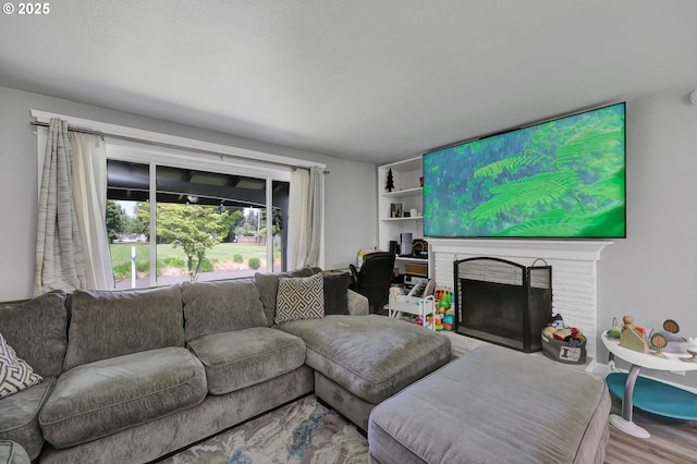 1533 Sequoia Ave, Springfield, OR 97477 - living room with wood finished floors and a fireplace