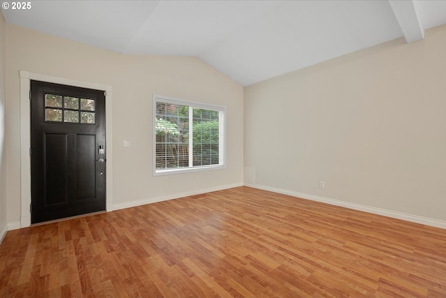 5966 Frost Ln, Lake Oswego, OR 97035 - entryway featuring light wood finished floors and vaulted ceiling