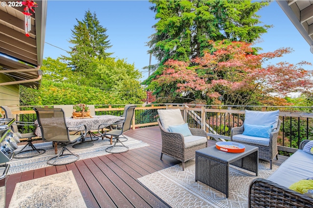 7145 SW Gable Pkwy, Portland, OR 97225 - wooden terrace with an outdoor living space