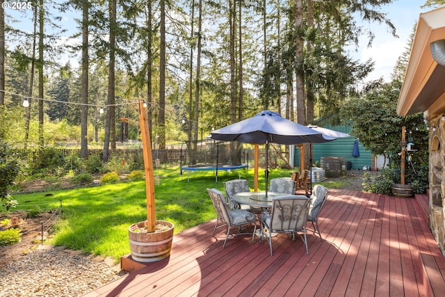 28272 S Hult Rd, Beavercreek, OR 97004 - deck with a trampoline and outdoor dining area