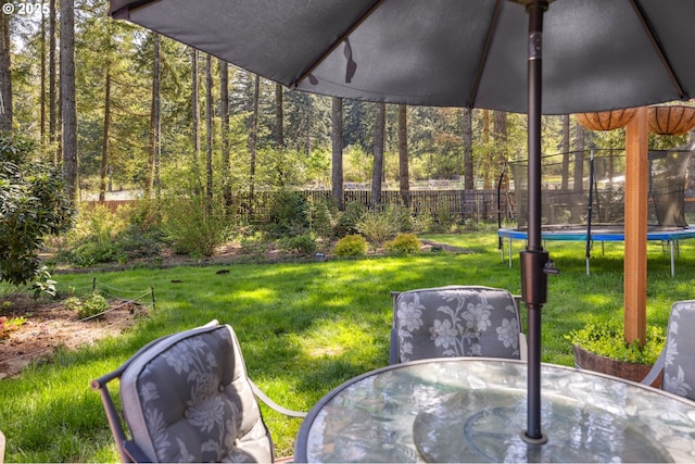 28272 S Hult Rd, Beavercreek, OR 97004 - view of yard with a trampoline and outdoor dining area