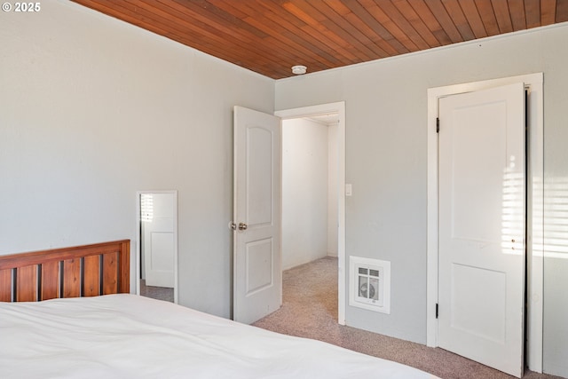 1502 Columbia St, Cathlamet, WA 98612 - carpeted bedroom featuring visible vents and wooden ceiling