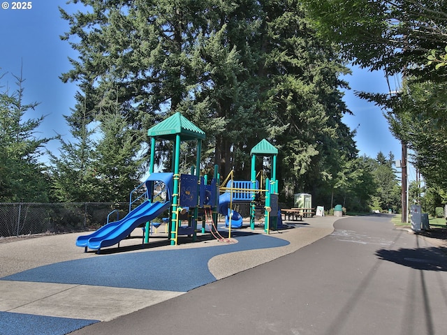 communal playground with fence