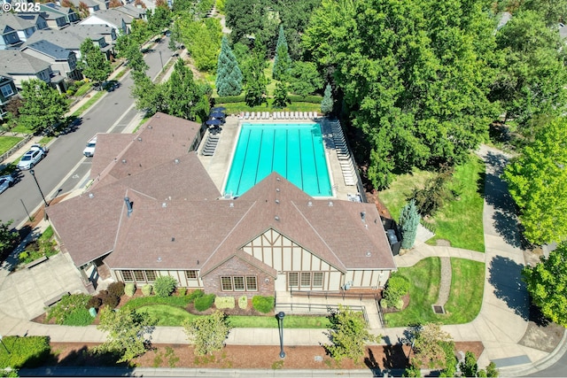 11469 SW Mont Blanc St, Wilsonville, OR 97070 - aerial view of property and surrounding area with a pool area