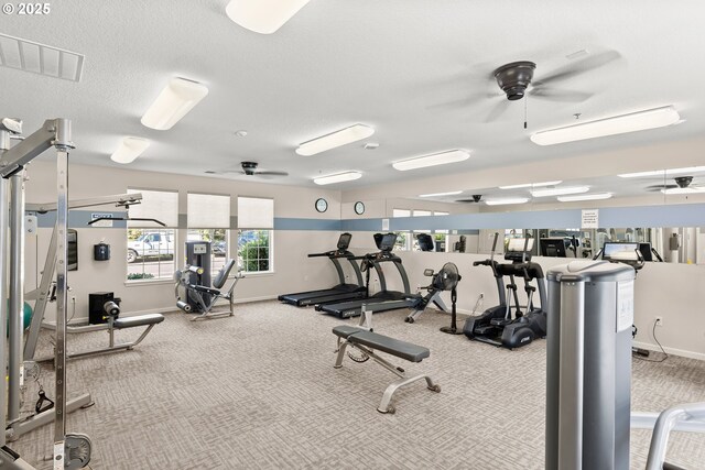 11469 SW Mont Blanc St, Wilsonville, OR 97070 - gym featuring ceiling fan and carpet flooring