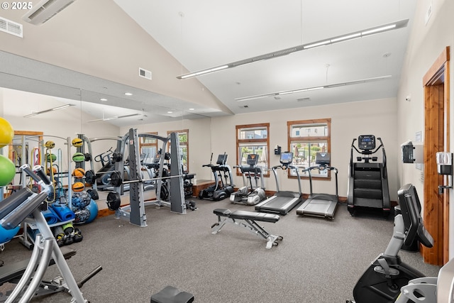 11469 SW Mont Blanc St, Wilsonville, OR 97070 - workout area featuring plenty of natural light, recessed lighting, and lofted ceiling