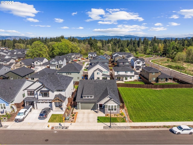 drone / aerial view with a residential view