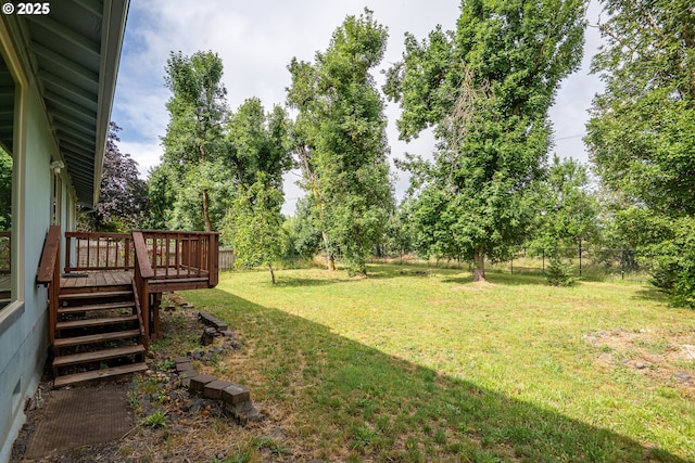 1193 Cedar Pl, Creswell, OR 97426 - view of yard with a wooden deck