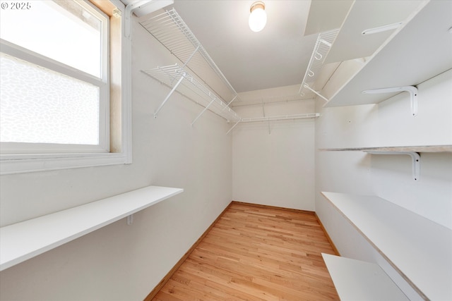 walk in closet featuring light wood-type flooring