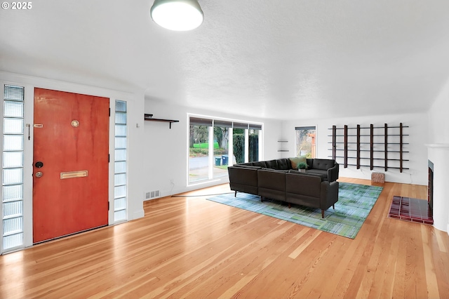 living room featuring light hardwood / wood-style flooring