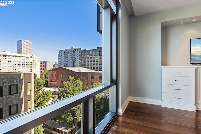 balcony featuring a view of city