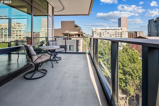 balcony with a city view