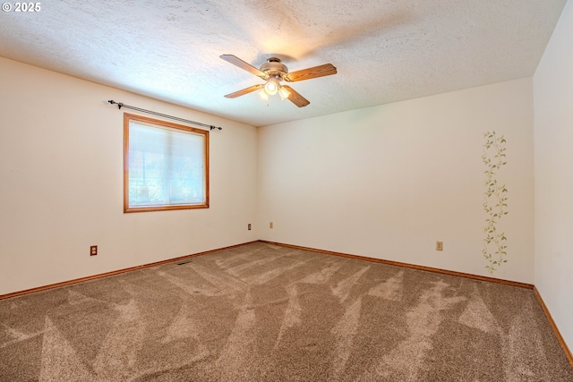 975 SW Florence Ct, Gresham, OR 97080 - empty room featuring carpet flooring, a textured ceiling, a ceiling fan, and baseboards
