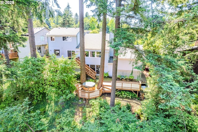 975 SW Florence Ct, Gresham, OR 97080 - back of house featuring a wooden deck and stairway