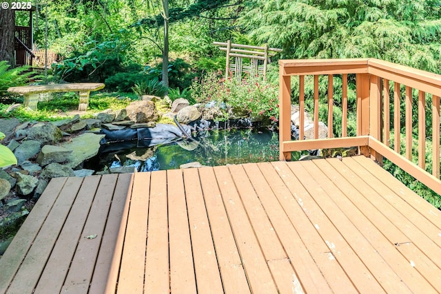 975 SW Florence Ct, Gresham, OR 97080 - deck with a small pond and a dock