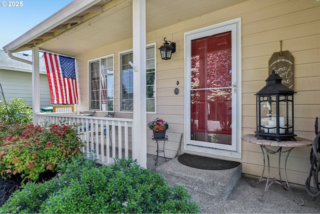 property entrance with a porch