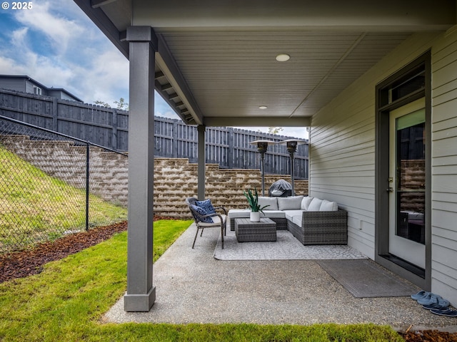 292 W Maple St, Washougal, WA 98671 - fenced backyard with an outdoor hangout area and a patio