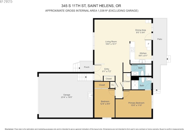 345 S 11th St, Saint Helens, OR 97051 - floor plan / room layout