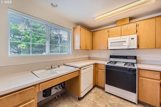 1006 NE 45th St, Vancouver, WA 98663 - kitchen with white appliances, a sink, and light countertops