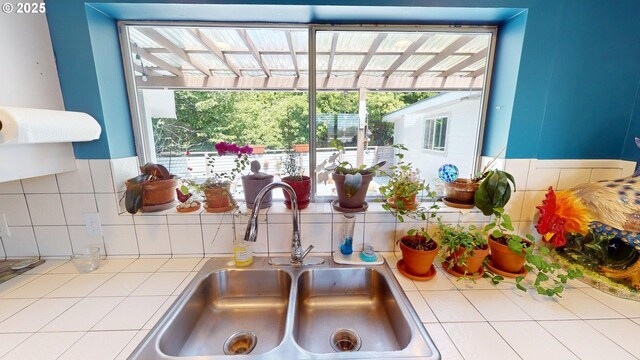 95169 Vista Loop, Gold Beach, OR 97444 - kitchen view of tile countertops, a sink, and backsplash