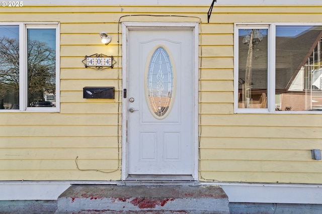 view of doorway to property